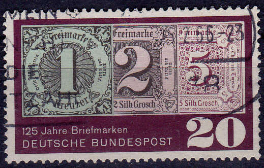 GERMANY 1965, 28 Aug. 125th ANNIV 1st GERMAN STAMP, single, UH, CV +/-R 5.00 view scans