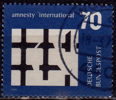 GERMANY 1974, 16 July. AMNESTY INTERNATIONAL, single, UH, CV+/- R 10.00 view scans