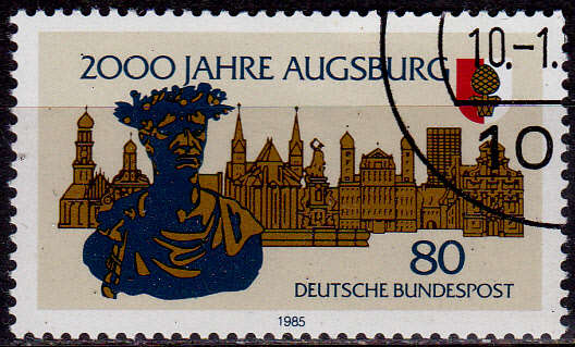 GERMANY 1985, 10 Jan. 2000th ANNIV OF AUGSBURG, single, UNH, CV+/- R 10.00 view scans