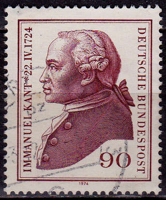 GERMANY 1974, 17 April. 250th ANNIV BIRTH IMMANUEL KANT, single, UH, CV+/- R 5.00 view scans