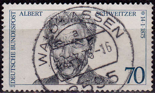 GERMANY 1975, 15 Jan. 100th ANNIV BIRTH ALBERT SCHWEITZER, single, UH, CV+/- R 10.00 view scans
