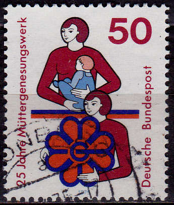 GERMANY 1975, 15 Jan. 25th ANNIV GERMAN MATERNAL REST, single, UH, CV+/- R 5.00 view scans