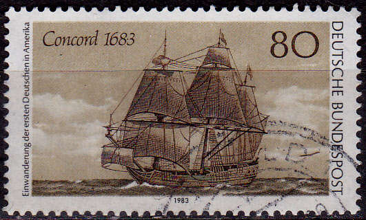 GERMANY 1983, 5 May. 300th ANNIV 1st IMMIGRANTS IN USA, single, UH, CV+/- R 10.00 view scans