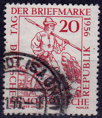 GERMANY DDR 1956, 27 Oct. THE DAY OF STAMPS, single, UH, CV +/-R 10.00 view scans
