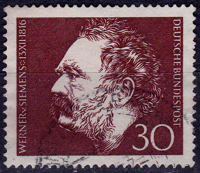 GERMANY 1966, 13 Dec. WERNER VON SIEMENS, single, UH, CV +/-R 5.00 view scans