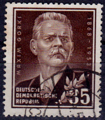 GERMANY DDR 1953, 28 March. 85th ANNIV BIRTH MAXIM GORKI, single, UH, CV+/- R 5.00 view scans