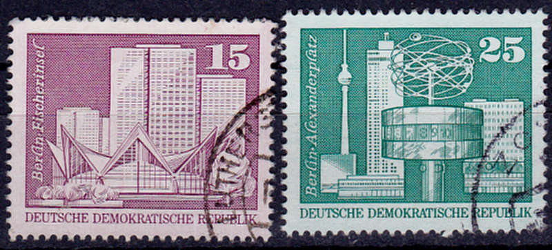 GERMANY DDR 1973, 13 June. BERLIN BUILDINGS, set, UH, CV+/- R 10.00 view scans