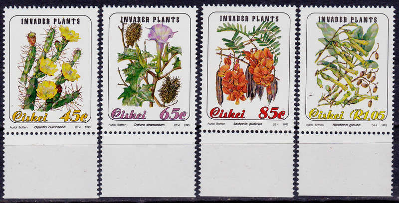 CISKEI 1993, 5 Nov. INVADER PLANTS, set, MNH, CV R 50.00, view scans