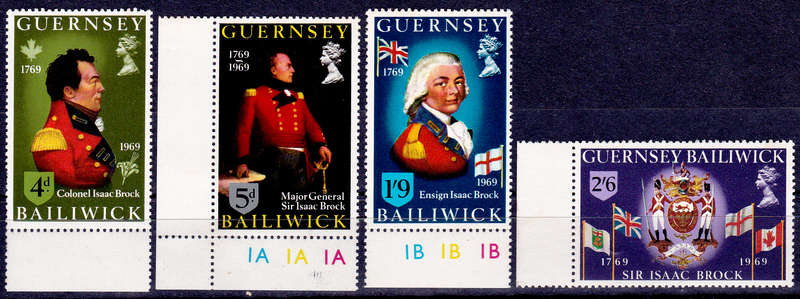 GUERNSEY 1969, 1 Dec. 200th ANNIV BIRTH GEN BROCK, set, MNH, CV +/-R 75.00 view scans
