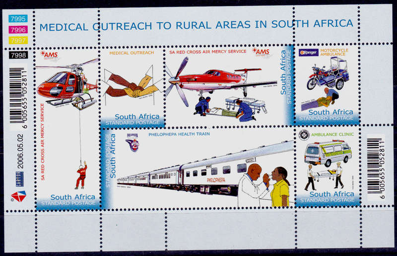 RSA 2006, 2 May. MEDICAL OUTREACH TO RURAL AREAS, sheetlet, MNH, CV R 220.00 view scans