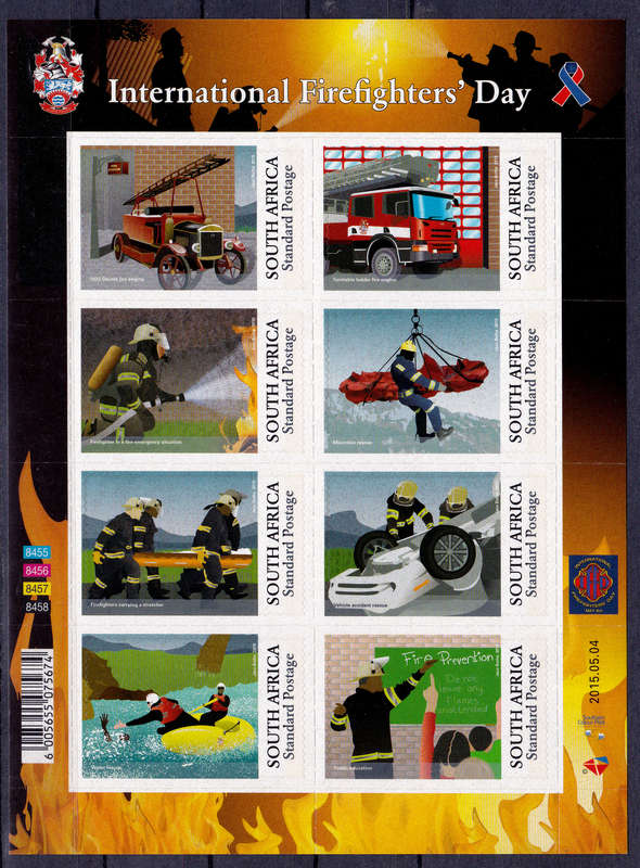 RSA 2015, 4 May. INTERNATIONAL FIREFIGHTERS DAY, sheetlet, MNH, CV R 250.00 view scans