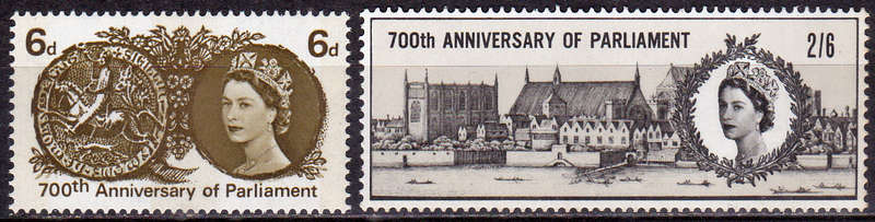 ENGLAND 1965, 19 July. 700th ANNIV SIMON de MONTFORD, set, MNH, CV +/-R 25.00 view scans