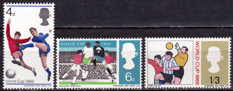 ENGLAND 1966, 1 June. FOOTBALL WORLD CUP, set, MH, CV +/-R 20.00 view scans