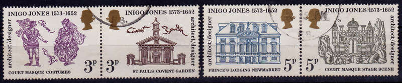 ENGLAND 1973, 15 Aug. 400th ANNIV BIRTH INIGO JONES, set, UH, CV +/-R 30.00 view scans