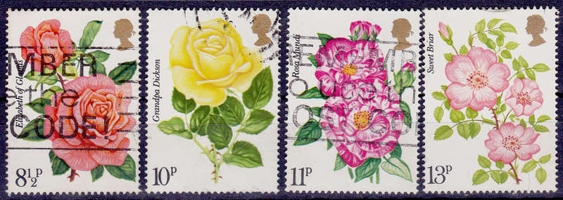 ENGLAND 1976, 30 June. 100th ANNIV ROYAL ROSE SOCIETY, set, UH, CV +/-R 30.00 view scans