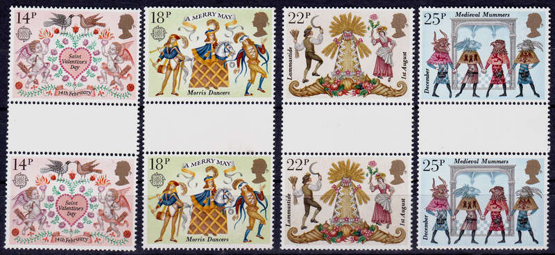 ENGLAND 1981, 6 Feb. FOLKLORE, set gutter pairs, UH, CV +/-R 80.00 view scans