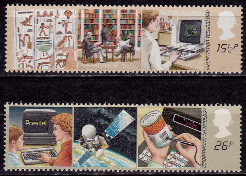 ENGLAND 1982, 8 Sept. INFORMATION TECHNOLOGY, set, MNH, CV +/-R 25.00 view scans