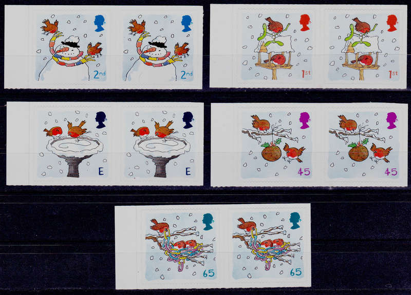 ENGLAND 2001, 6 Nov. CHRISTMAS STAMPS, set pairs, MNH, CV+/- R 280.00 view scans