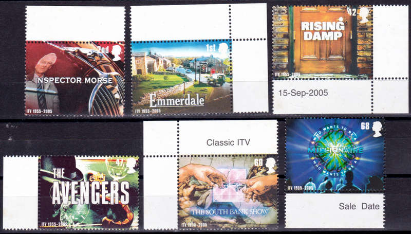 ENGLAND 2005, 15 Sept. 50th ANNIV CLASSIC ITV, set, MNH, CV+/- R 160.00 view scans