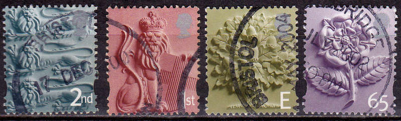 ENGLAND REGIONAL DEF 2001, 23 April. COUNTRY DEFINITIVES, set, UH, CV+/- R 85.00 view scans