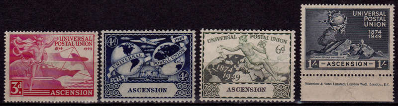 ASCENSION 1949, 10 Oct. 75th ANNIV of UPU, set, MH, CV +/-R 285.00 view scans