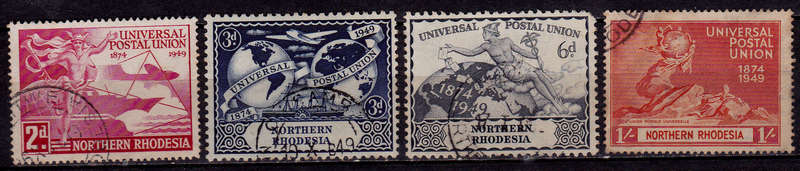 NORTHERN RHODESIA 1949, 10 Oct. 75th ANNIVERSARY of UPU, set, UH, CV R 150.00 view scans