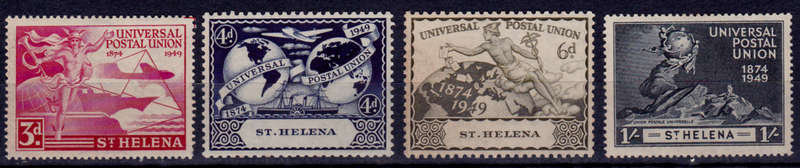 ST HELENA 1949, 10 Oct. 75th ANNIVERSARY of UPU, set, MH, CV +/-R 95.00 view scans