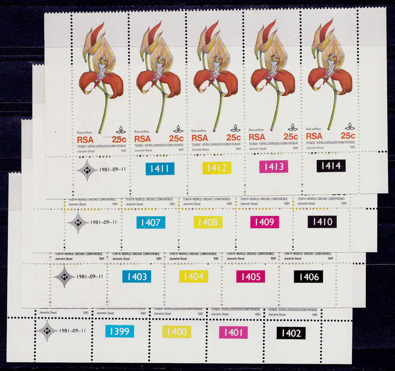 RSA 1981, 11 Sept. 10th WORLD ORCHID CONFERENCE, set controls, MNH, CV R 50.00, view scans