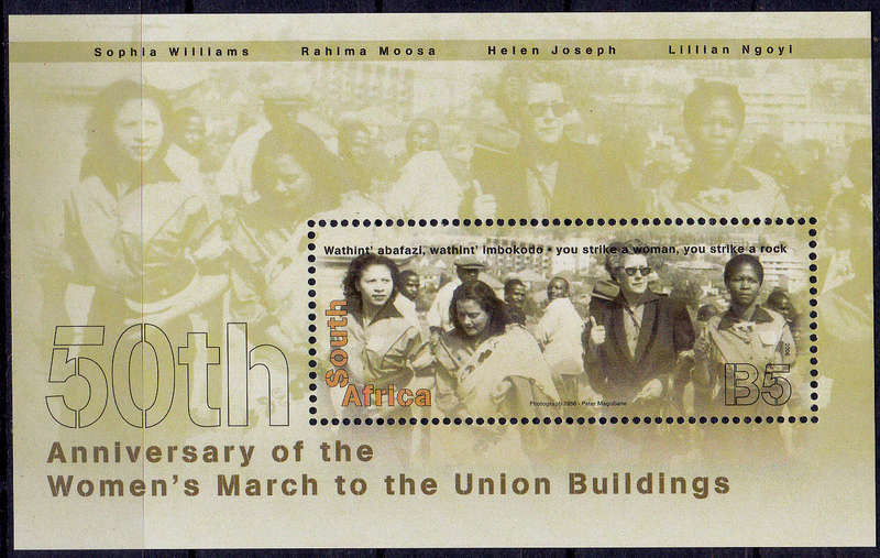 RSA 2006, 7 July. 50th ANNIV WOMENS MARCH, minisheet, MNH, CV R 75.00 view scans