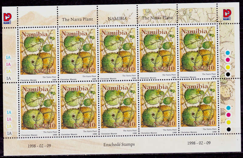 NAMIBIA 1998, 9 Feb. NARRA PLANT CULTIVATION, single - sheetlet, MNH, CV R 220.00 view scans