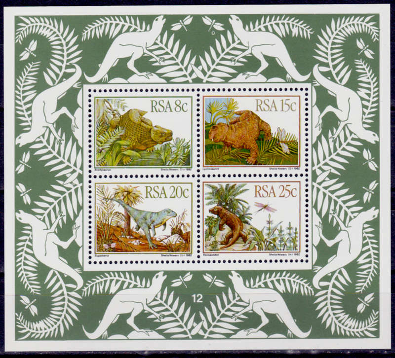 RSA 1982, 1 Dec. PREHISTORIC ANIMALS, minisheet, MNH, CV R 10.00 view scans