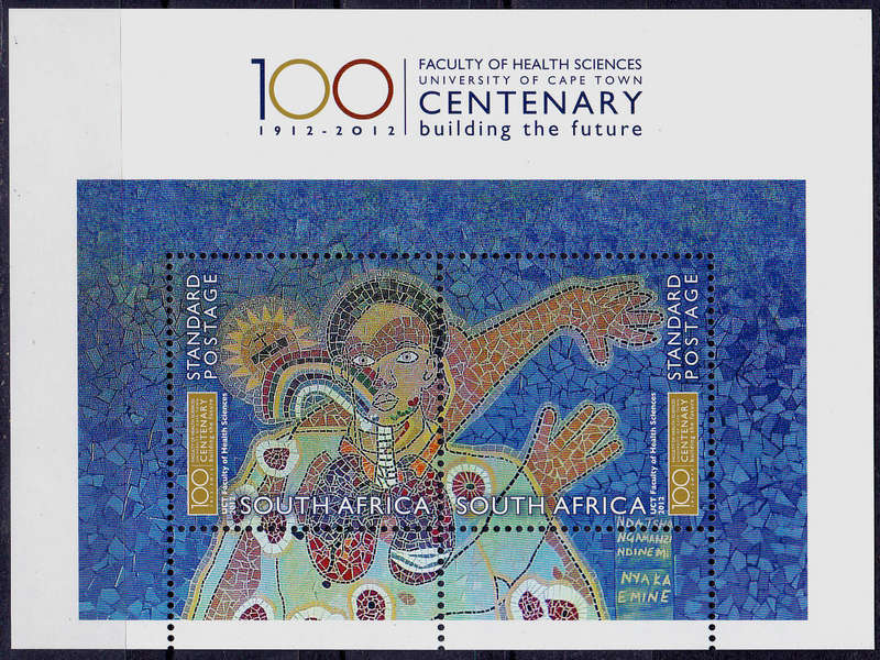 RSA 2012, 6 June. 100th ANNIV HEALTH SCIENCE UCT, minisheet, MNH, CV R 60.00 view scans