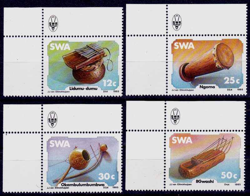 SWA 1985, 17 Oct. TRADITIONAL MUSICAL INSTRUMENTS, set, MNH, CV R 10.00 view scans