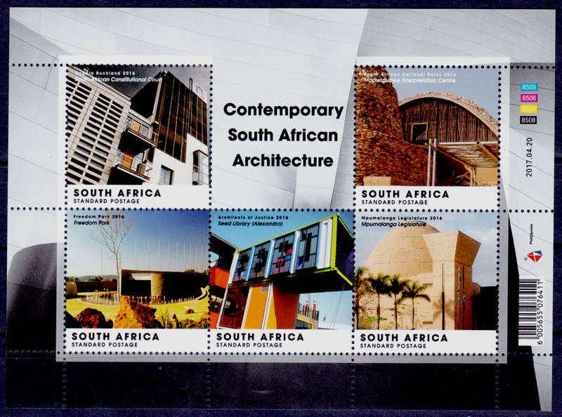 RSA 2017, 20 April. SA ARCHITECTURE, sheetlet, MNH, CV R 200.00 view scans