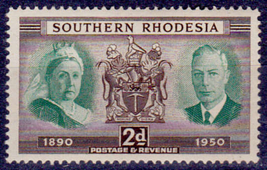 SOUTHERN RHODESIA 1950, 12 Sept, DIAMOND JUBILEE, single, MH, CV R 12.00, view scans