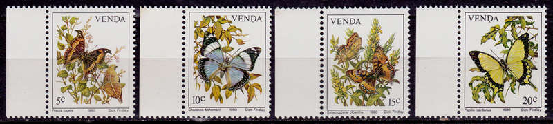 VENDA 1980, 13 Nov. BUTTERFLIES, set, MNH, CV R 10.00 view scans