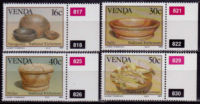 VENDA 1989, 5 Jan. TRADITIONAL KITCHENWARE, set, MNH, CV R 10.00 view scans
