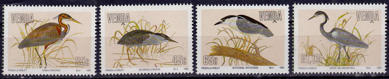 VENDA 1993, 16 July. HERONS, set, MNH, CV R 95.00, view scans