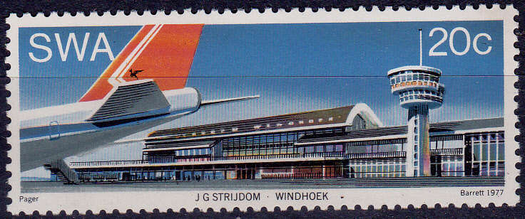 SWA 1977, 22 Aug. STRIJDOM AIRPORT, single, MNH, CV R 2.50 view scans
