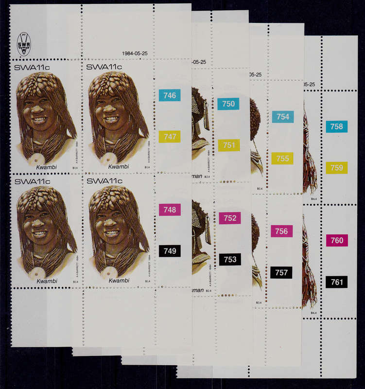 SWA 1984, 25 May. TRADITIONAL HEADDRESSES, set controls, MNH, CV R 40.00 view scans