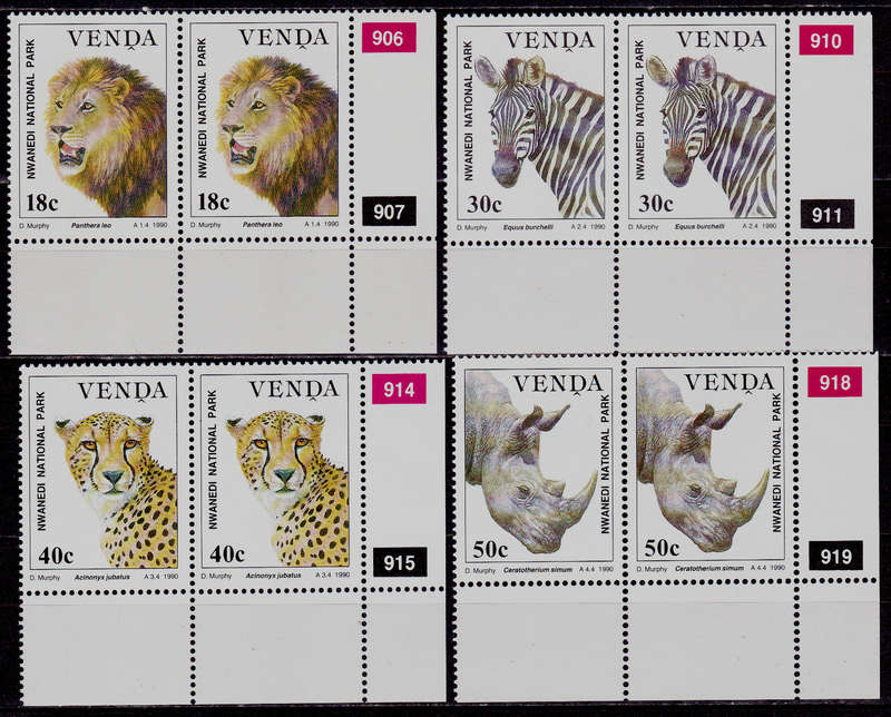 VENDA 1990, 1 March. WILDLIFE CONSERVATION, set pairs, MNH, CV R 72.00 view scans