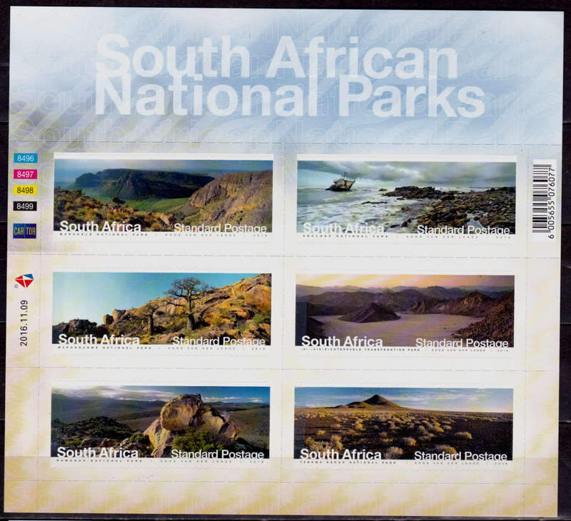 RSA 2016, 9 Nov. NATIONAL PARKS II, sheetlet, MNH, CV R 200.00 view scans