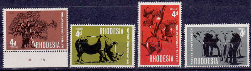 RHODESIA 1967, 6 Sept. NATURE CONSERVATION, set, MNH, CV R 24.00, view scans