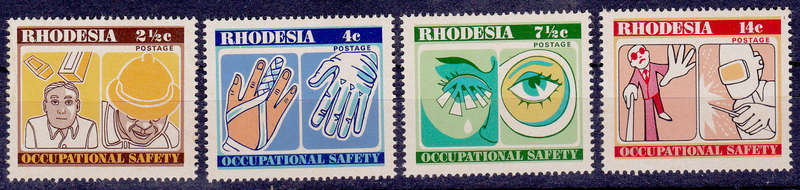 RHODESIA 1975, 15 Oct. OCCUPATIONAL SAFETY, set, MNH, CV R 33.00, view scans