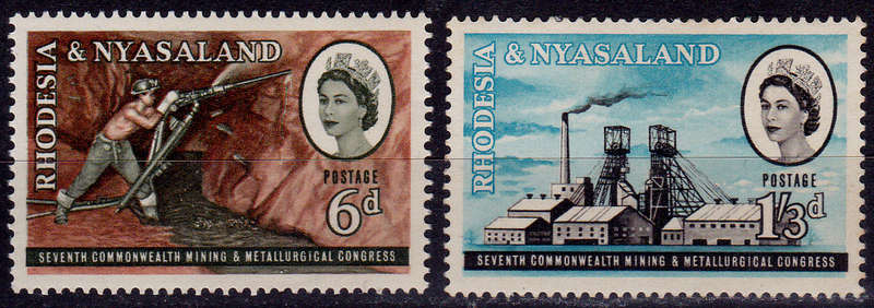 RHODESIA and NYASALAND 1961, 8 May. COMMONWEALTH MINING, set, MH, CV R 40.00 view scans