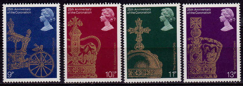 ENGLAND 1978, 31 May. 25th ANNIV CORONATION QEII, set, MNH, CV +/-R 20.00 view scans
