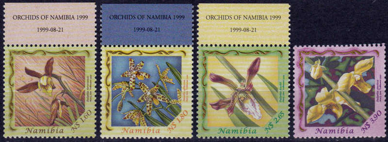 NAMIBIA 1999, 21 Aug. ORCHIDS OF NAMIBIA, set, MNH, CV R 96.00 view scans