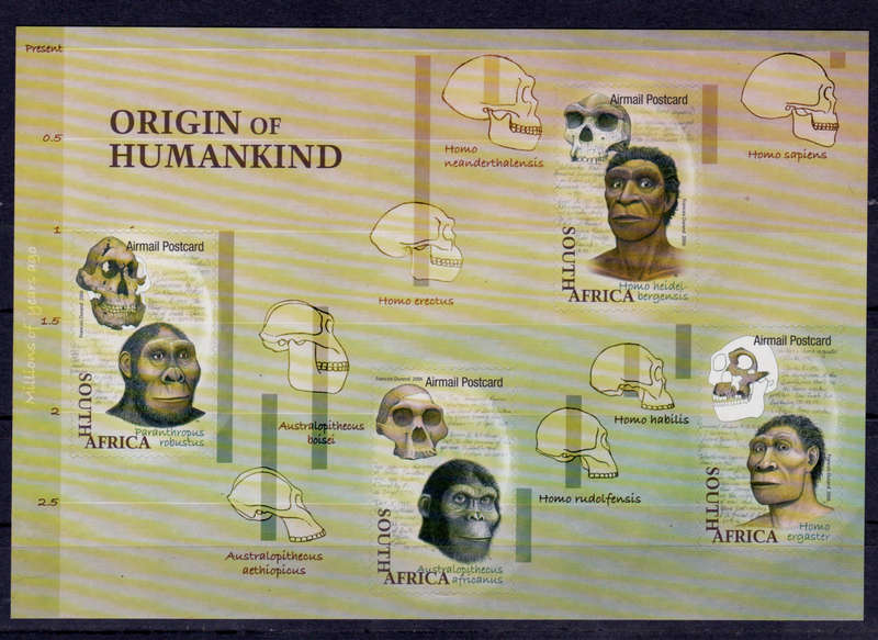 RSA 2006, 10 Nov. ORIGIN OF HUMANKIND, sheetlet, MNH, CV R 220.00 view scans