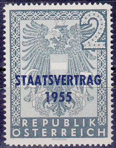 AUSTRIA 1955, 15 May. STATE TREATY, single, MNH, CV +/-R 45.00 view scans