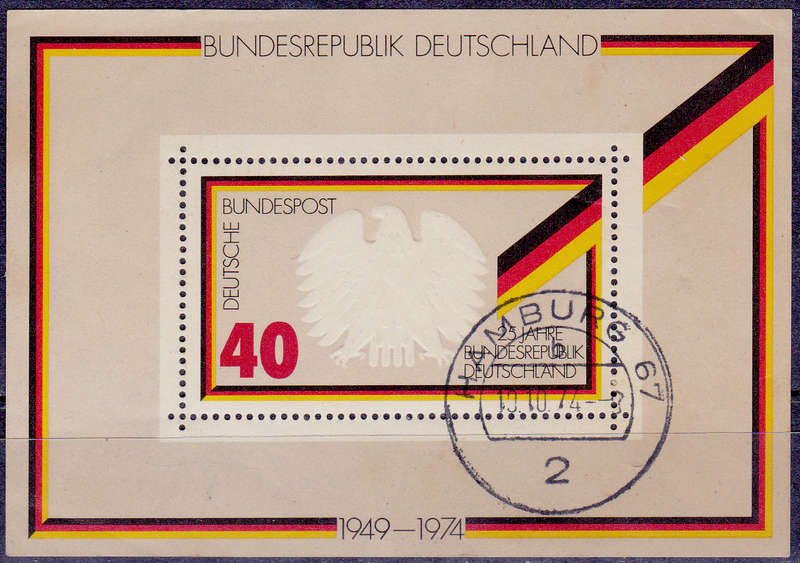GERMANY 1974, 15 May. 25th ANNIV OF FEDERAL REPUBLIC, m/sheet, UH, CV+/- R 20.00 view scans